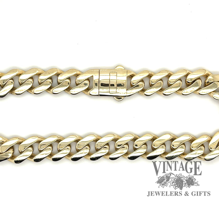 8.5” hollow 9.3 mm 10ky gold cuban link bracelet clasp