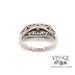18 karat white gold vintage filigree diamond and sapphire ring, rear view