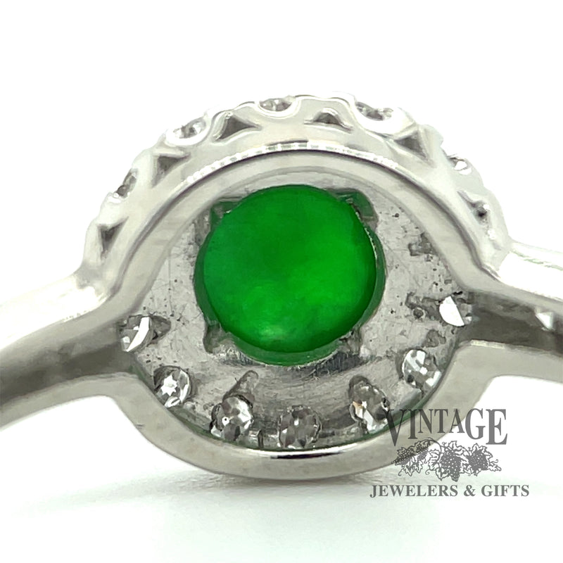 Antique imperial Jadeite and diamond Herbert Rosenthal platinum ring translucence