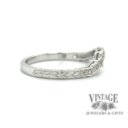 Diamond 14kw gold hand engraved ring band side