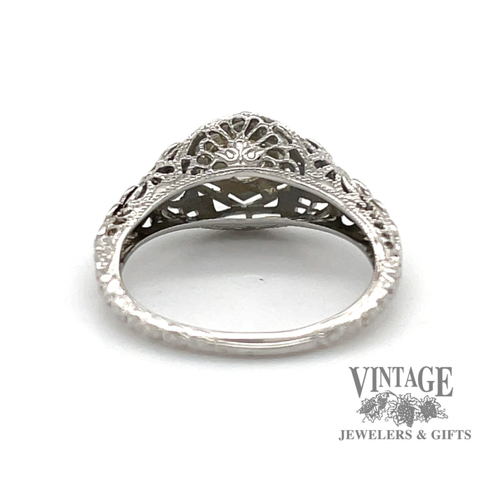 Round Head, Filigree U Shape Prongs Vintage Style Diamond Engagement Ring  Setting - Barsky Diamonds