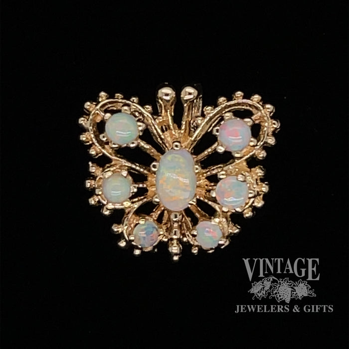 Opal butterfly 14ky pendant