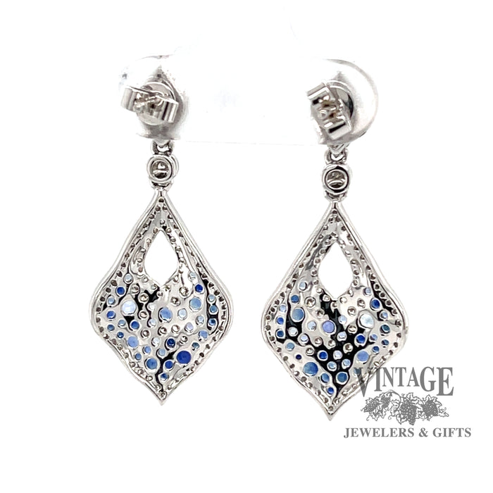 Allison Kaufman pave sapphire and diamond 14kw earrings