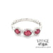 14 karat white gold oval ruby with diamond  halo  ring