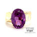 Oval amethyst 14ky gold bypass ring top