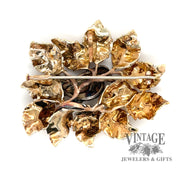 Buccellati 18 karat yellow gold bird in leaves pendant or pin, back side