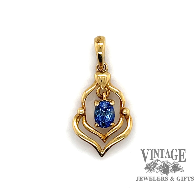 Sapphire 14ky gold pendant