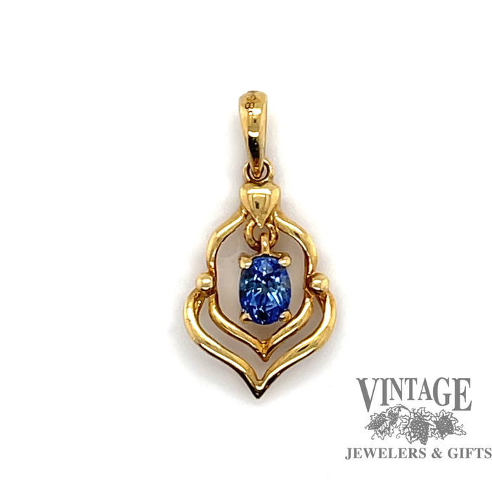 Sapphire 14ky gold pendant