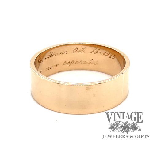 Vintage 14k gold flat ring band