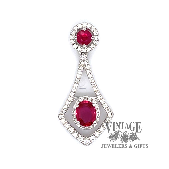 Ruby and diamond 18kw gold pendant