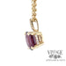 14 karat yellow gold Pink spinel and diamond pendant, side view