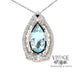 18 karat white gold Art Deco Aquamarine, diamond and pearl pendant/pin