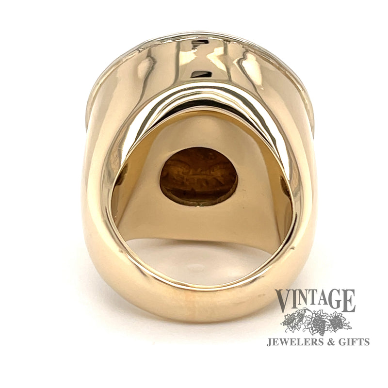 U.S. half eagle Liberty gold coin and diamond 14k ring, rear view