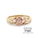 Rose and yellow 14k gold CZ flower ring.