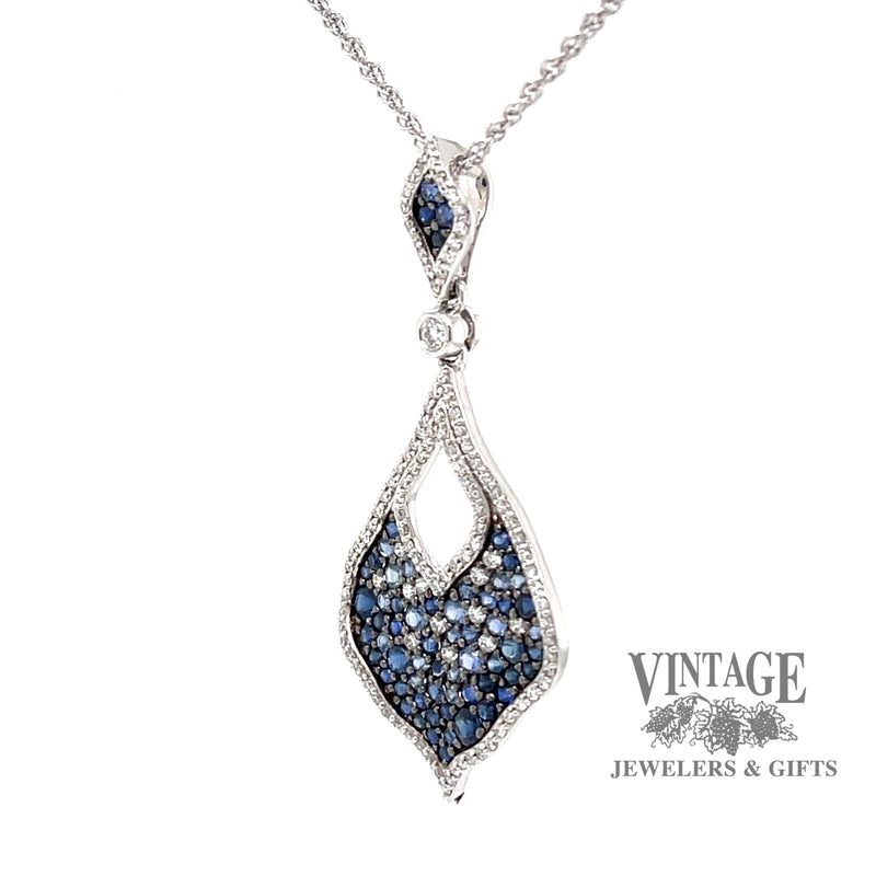 Allison Kaufman pave sapphire and diamond 14kw pendant