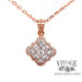 18 karat rose gold diamond cluster pendant