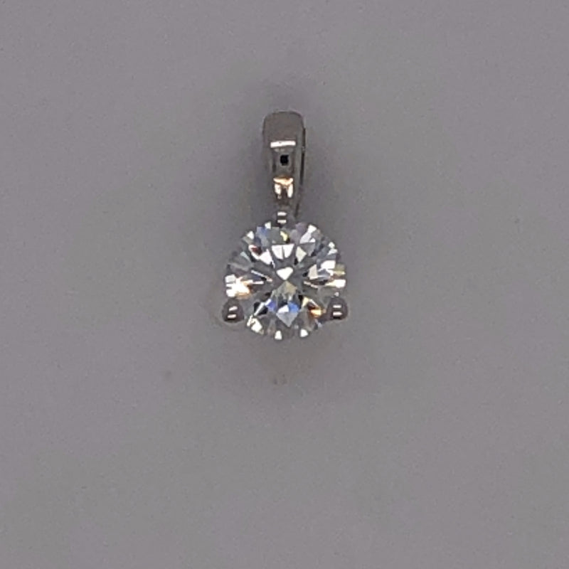 18 karat whie gold 1/4 carat diamond solitaire pendant