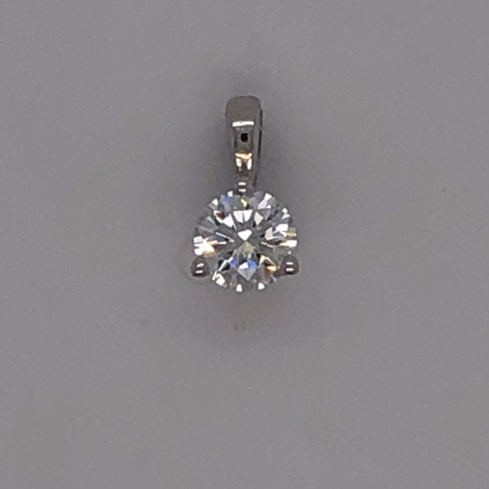 18 karat whie gold 1/4 carat diamond solitaire pendant