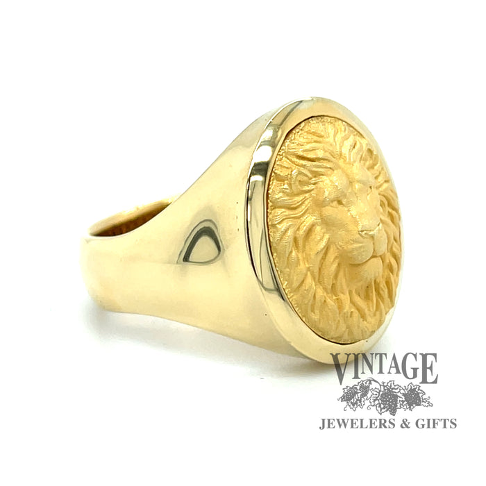 Gold Lion Men's Ring, 14K Gold Signet Lion Ring, 18K Gold African Lion Rings,  10K Gold Oval Lion Head Ring, Mens Wedding Gift Rings - Walmart.com