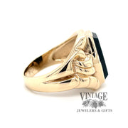 Bloodstone 10ky gold signet ring side