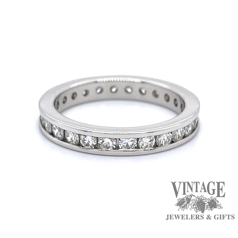 Platinum channel set diamond eternity ring