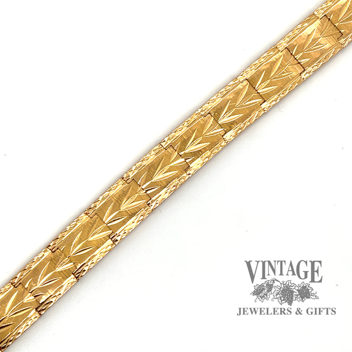 Wheat pattern 22k gold bracelet