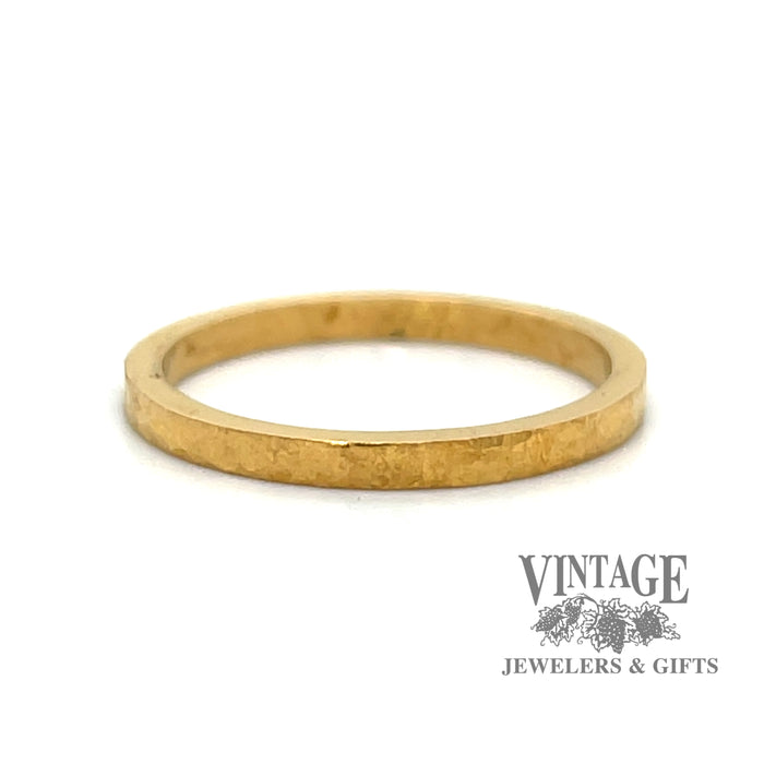 Hand forged 24k gold ring band