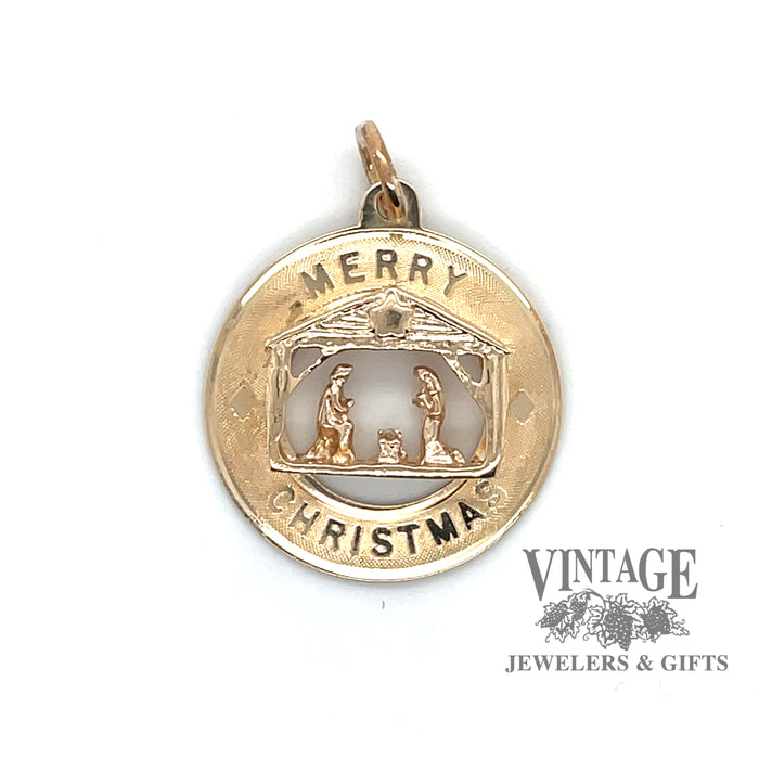 Merry  Christmas charm in 14ky gold