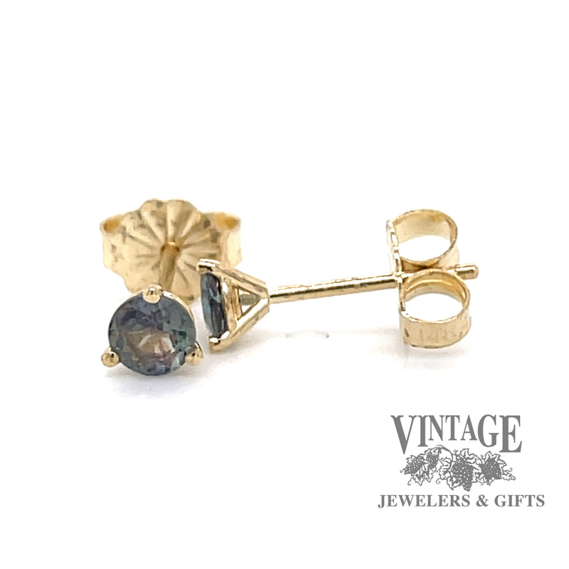 .46 CTW Natural alexandrite 14ky gold stud earrings