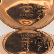 American Waltham pocket watch with solid 14k gold case, inside dust cover