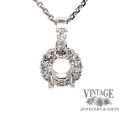 .18cts total weight white gold halo diamond pendant