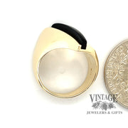Onyx Modern 14ky gold ring quarter for scale