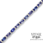 Tanzanite and diamond 18kw gold tennis bracelet