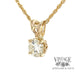 14k yellow gold .71 carat round brilliant diamond pendant, angled view