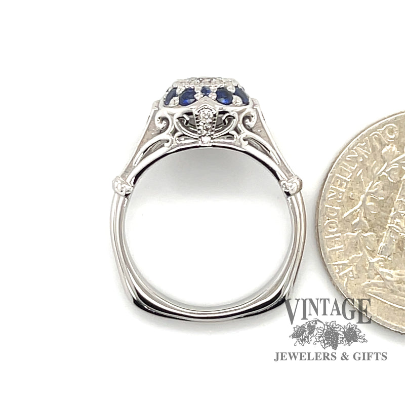 Filigree sapphire and .53 carat diamond ring.
