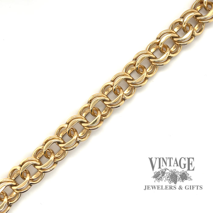 Yellow gold bismarck link estate bracelet