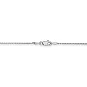 18" 14k white gold 1.25 mm diamond cut Spiga chain