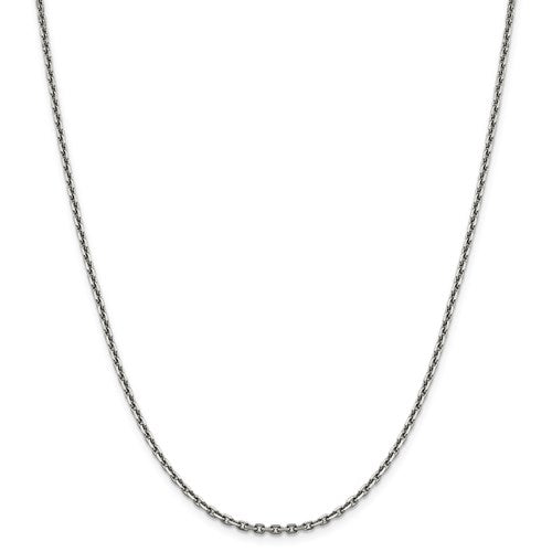 16" white gold 2.5 mm cable chain