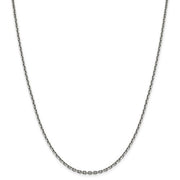 14 karat white gold 24" heavy 2.5 mm solid diamond cut cable link chain