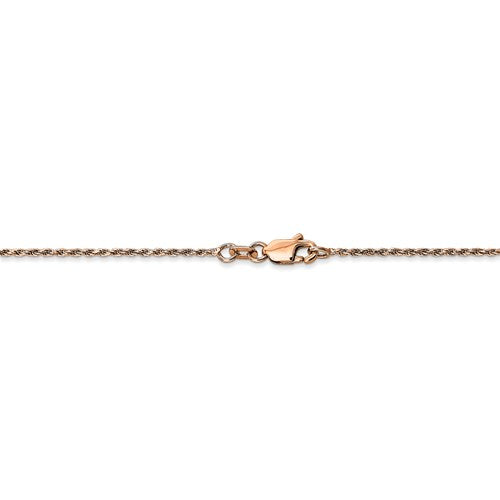 16" rose gold 1 mm rope chain